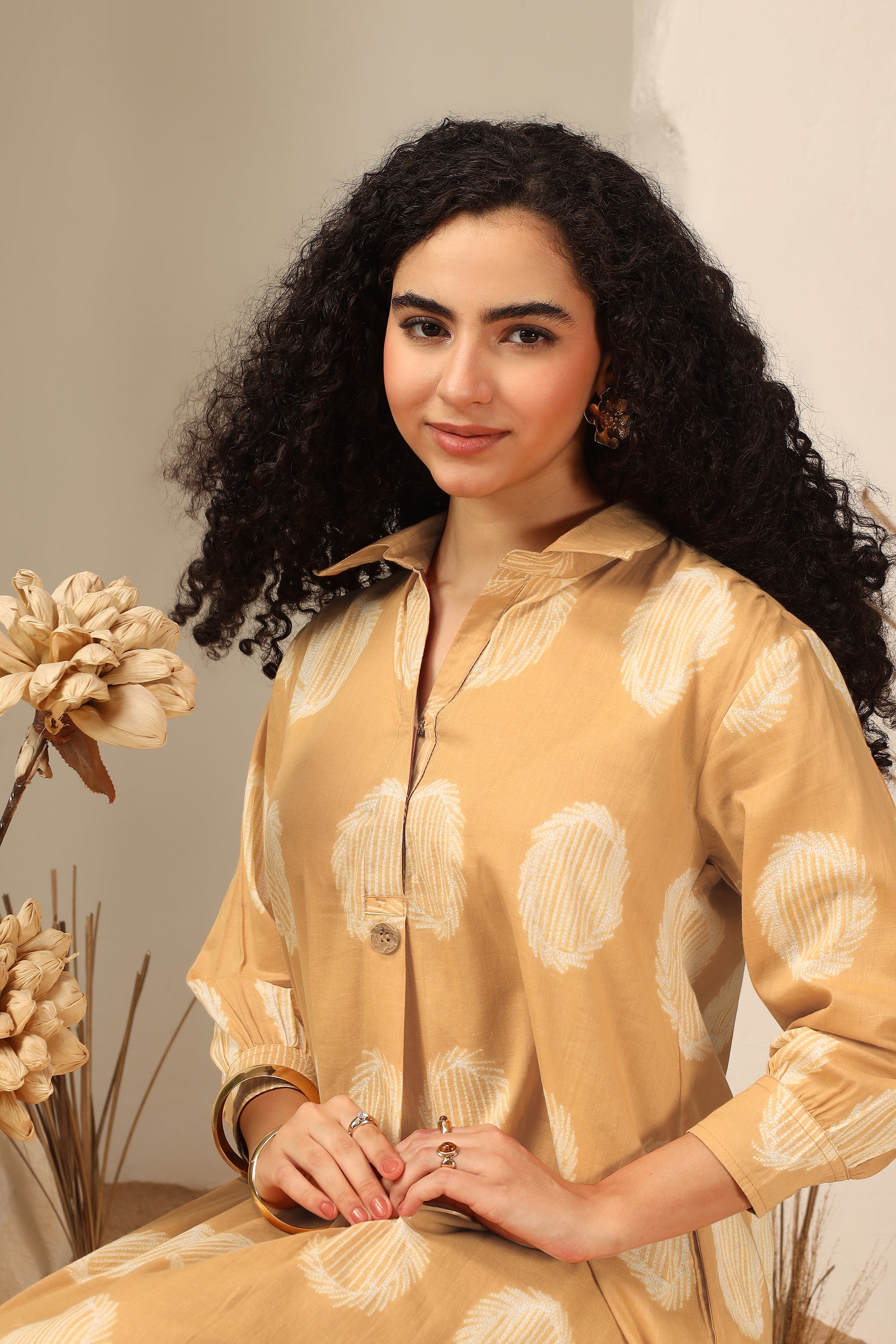 Aamras yellow shibori tie-dye cotton dress, handcrafted summer wear - World of Toji