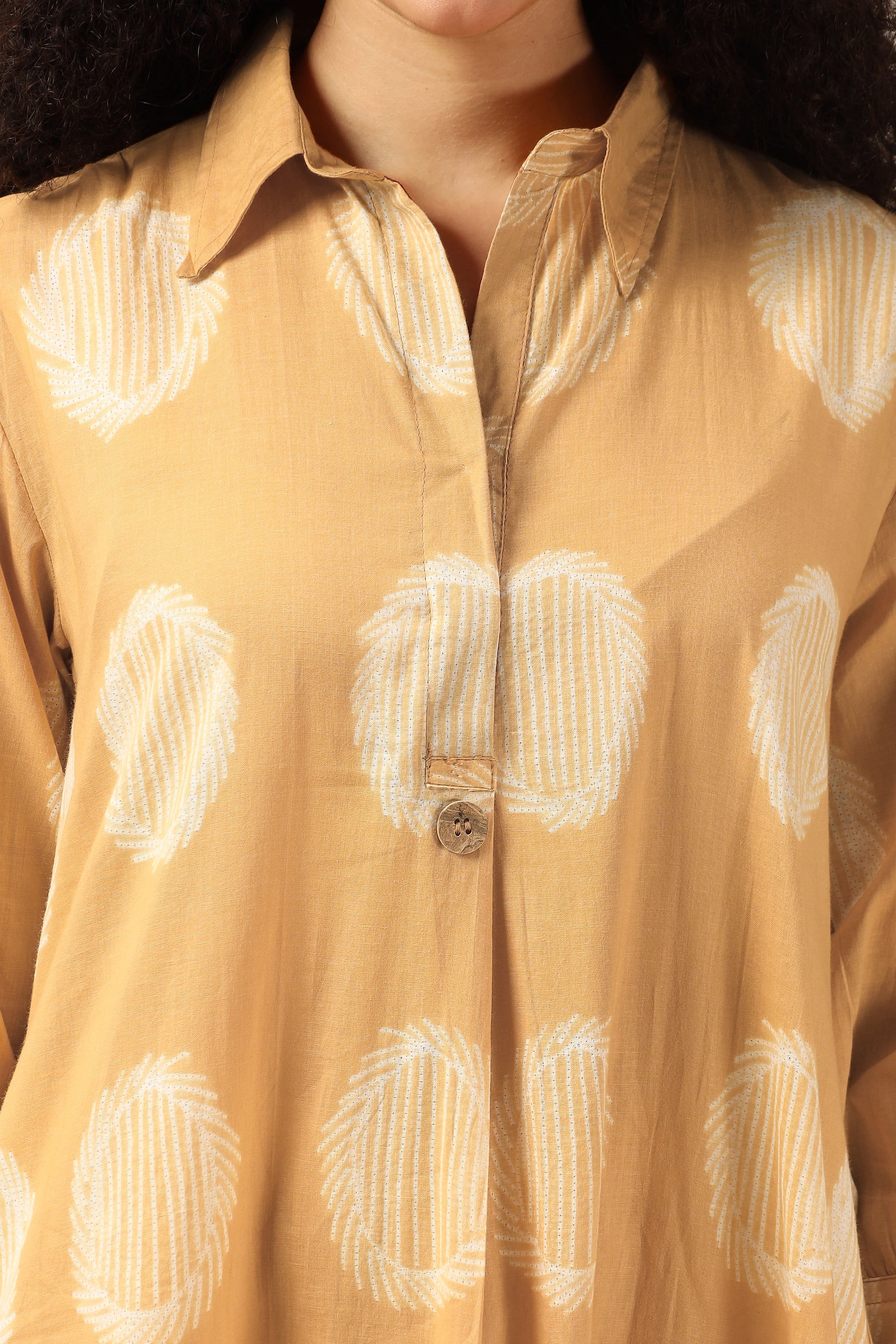 Aamras yellow shibori tie-dye cotton dress, handcrafted summer wear - World of Toji