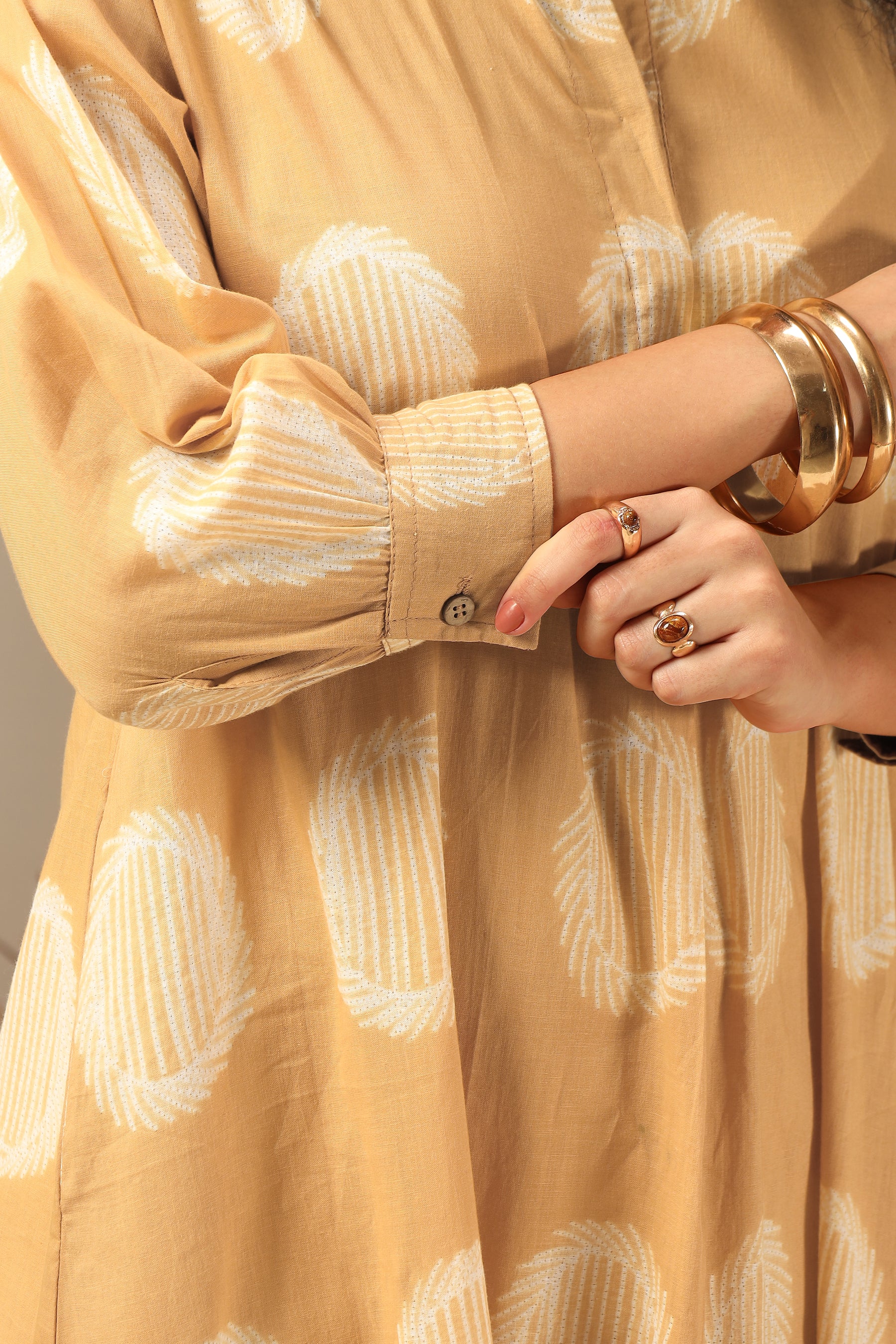 Aamras yellow shibori tie-dye cotton dress, handcrafted summer wear - World of Toji