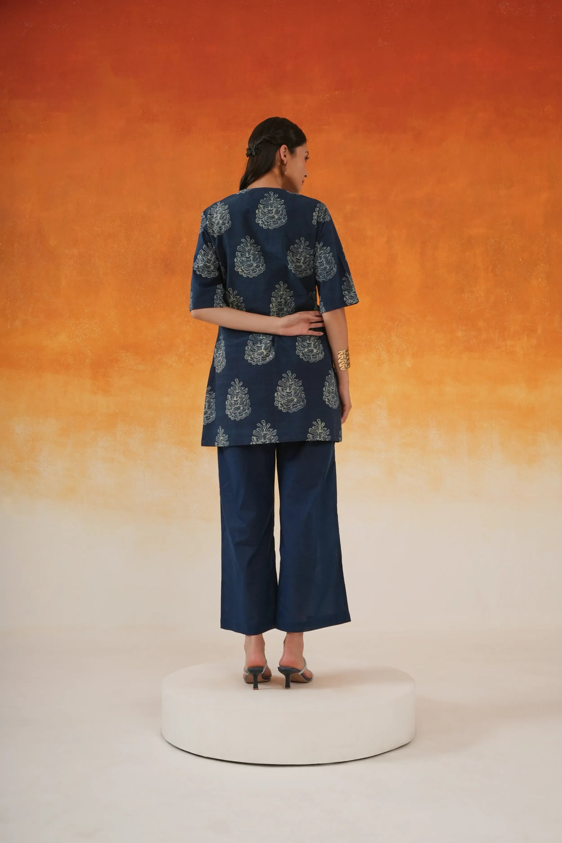 Indigo Pine Ajrakh cotton co-ord set