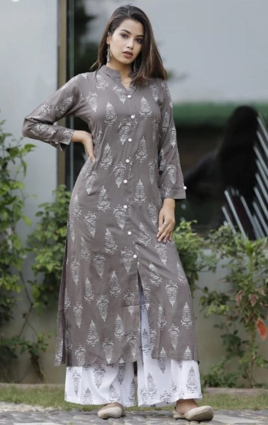 Taru Silver Foil Block Printed Cotton Co-ord Set