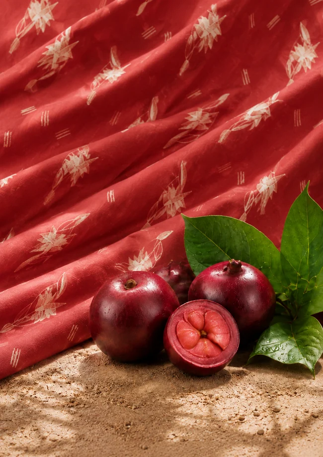 Kokum Red fabric and fruit